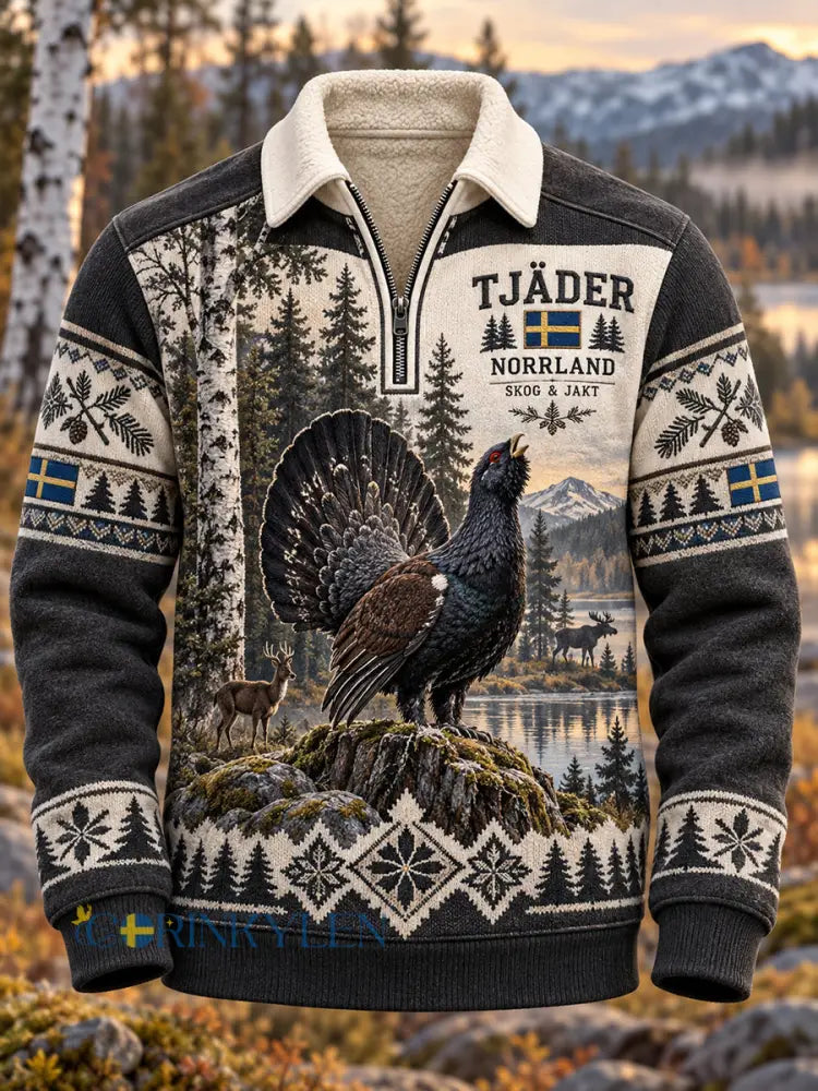 Herrtröja med halvdragkedja och långa ärmarna för jakt­säsongen i Sverige - A / S