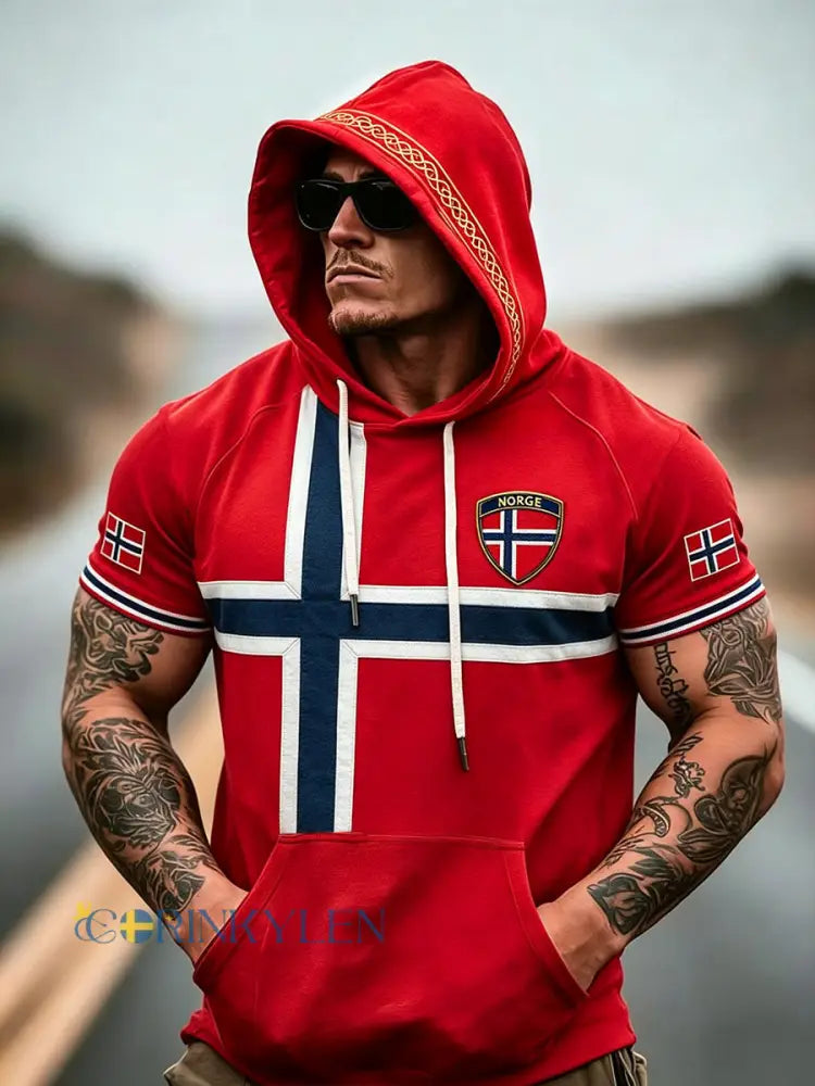 Herrtröja med huva från Norge - som bild / S