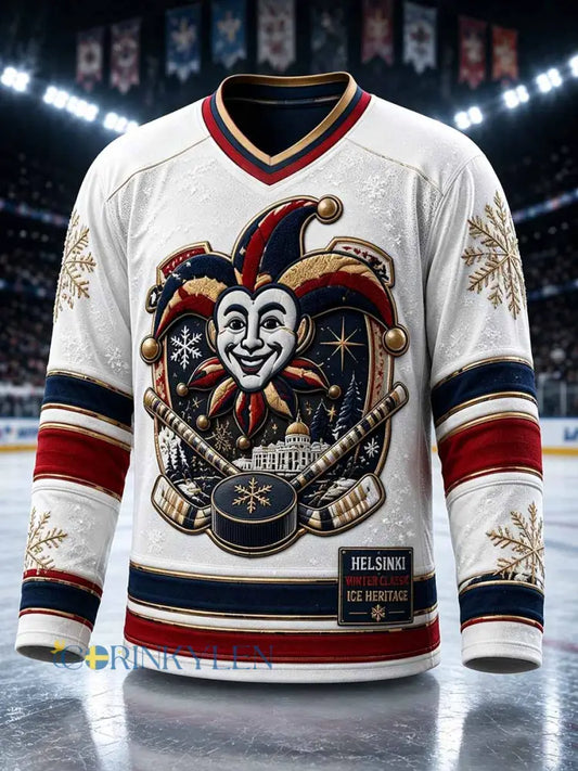 Herrtröja med Jokerit-hockeyminnesmärke och tryck - som bild / S
