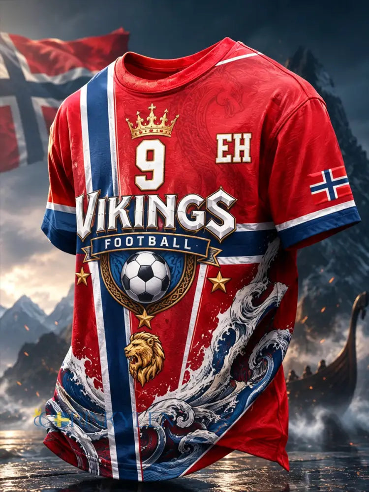 Herrtröja med konsttryck – norskt fotbollsmatch- och hejandelement - A / S