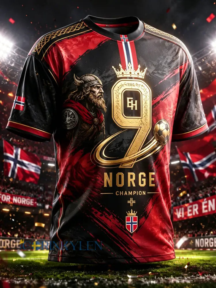 Herrtröja med konsttryck – norskt fotbollsmatch- och hejandelement - A / S