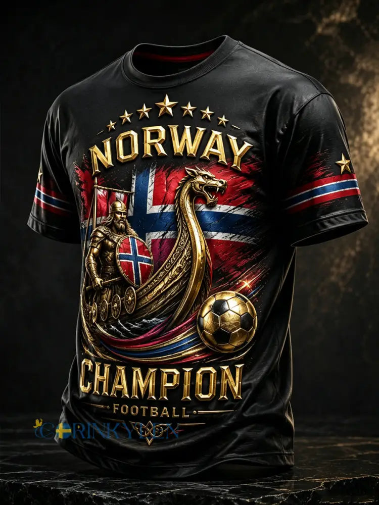 Herrtröja med konsttryck – norskt fotbollsmatch- och hejandelement - A / S