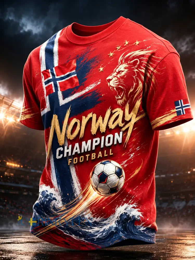 Herrtröja med konsttryck – norskt fotbollsmatch- och hejandelement - A / S