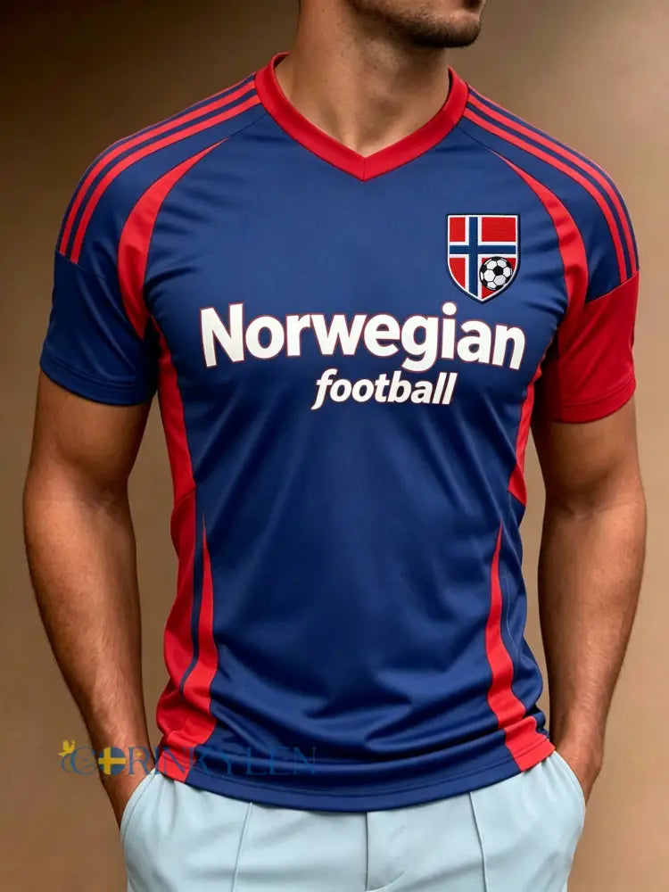 Herrtröja med konsttryck – norskt fotbollsmatch- och hejandelement - A / S