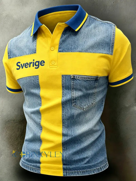 Herrtröja med konsttryck på en svensk fotbollsmatch – hejarklack - A / S