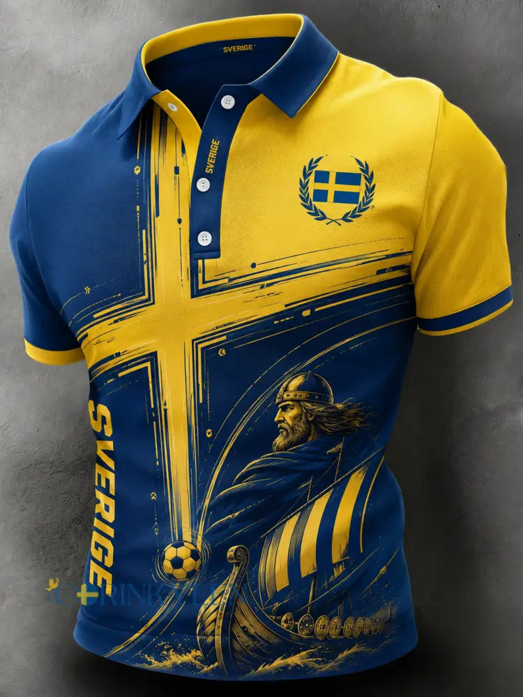 Herrtröja med konsttryck på en svensk fotbollsmatch – hejarklack - A / S