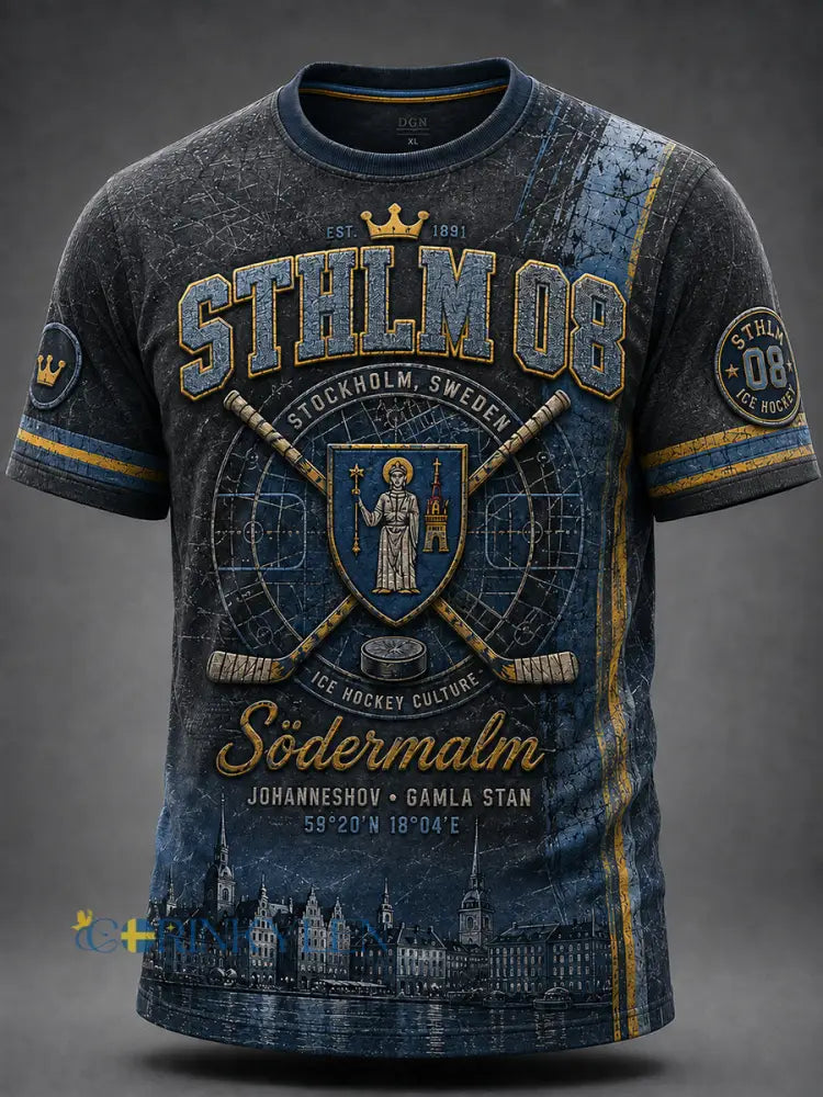 Herrtröja med korta ärmar från Djurgården Hockey Sverige - A / S