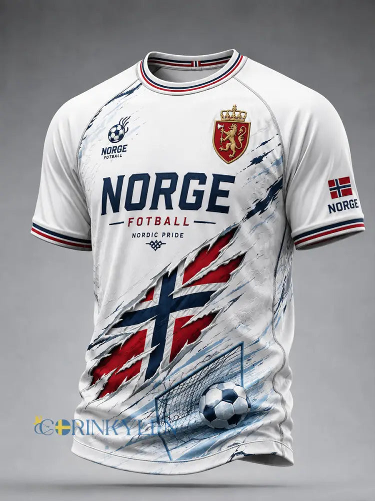Herrtröja med korta raglanärmar och grafiskt tryck med fotbollstema - A / S