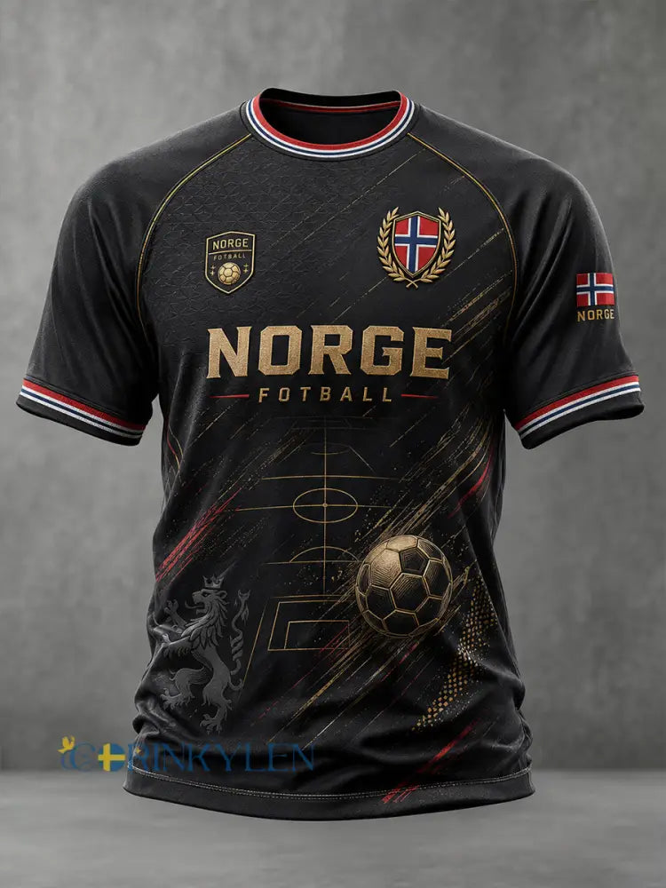 Herrtröja med korta raglanärmar och grafiskt tryck med fotbollstema - A / S