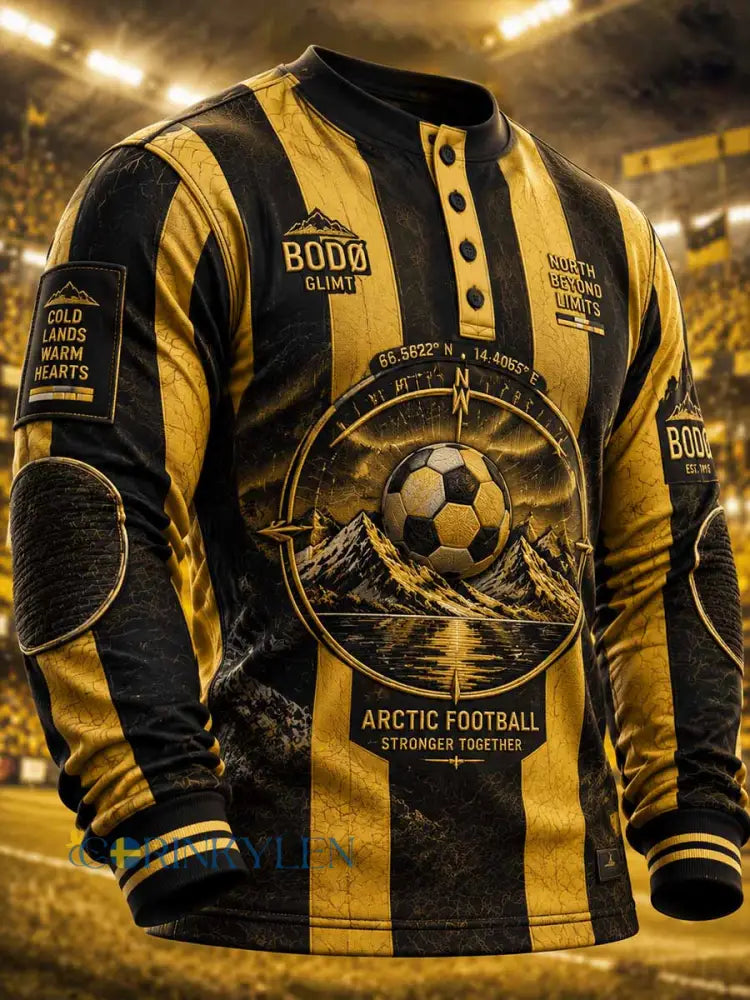 Herrtröja med långa ärmar från Bodø Glimt tryckt med lagets mönster - som bild / S