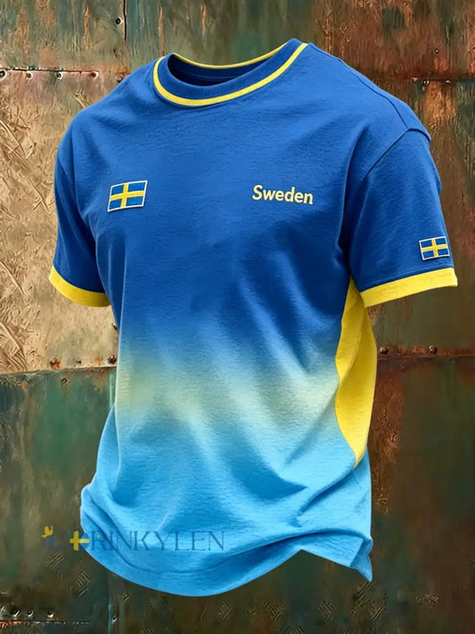 Herrtröja med minnesmärke för midsommarfesten och svensk kortbyxa konsttryck - A / S