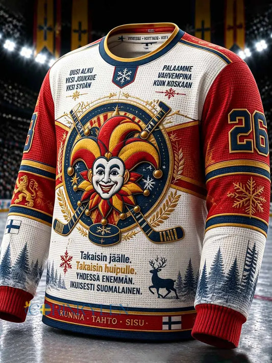 Herrtröja med minnesprint från Jokerit–Finland ishockeymatch - som bild / S