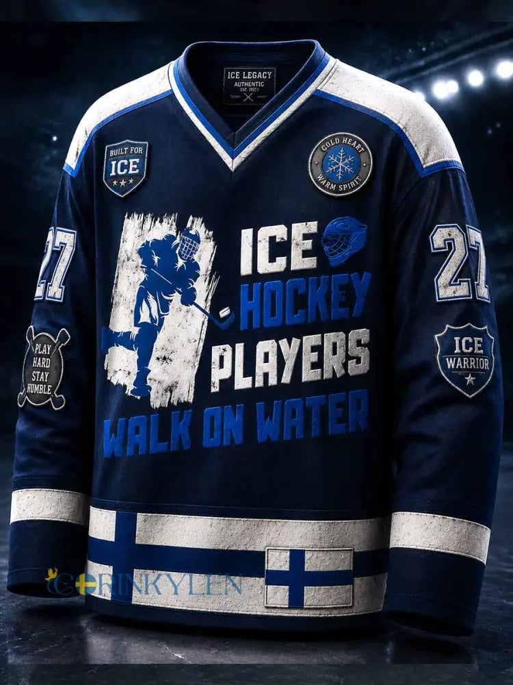 Herrtröja med retrodesign och finsk ishockeygrafik - som bild / S