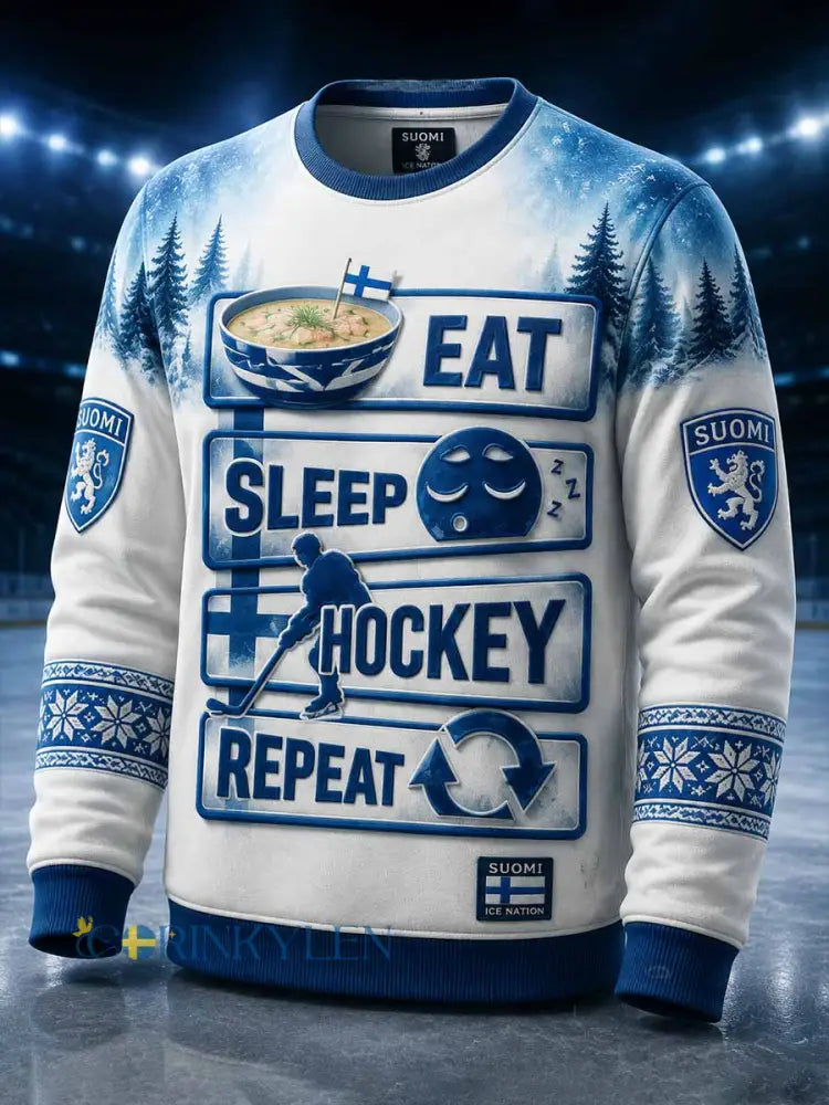 Herrtröja med retrodesign och finsk ishockeygrafik - som bild / S
