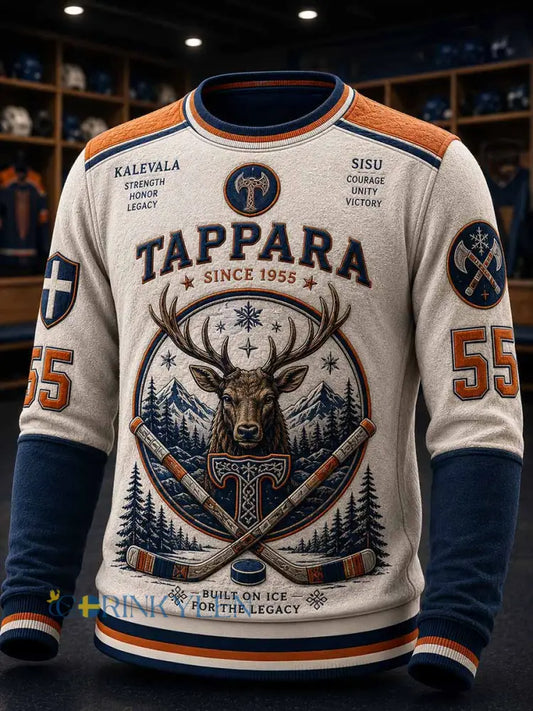 Herrtröja med retrodesign och traditionellt hockeymönster - som bild / S