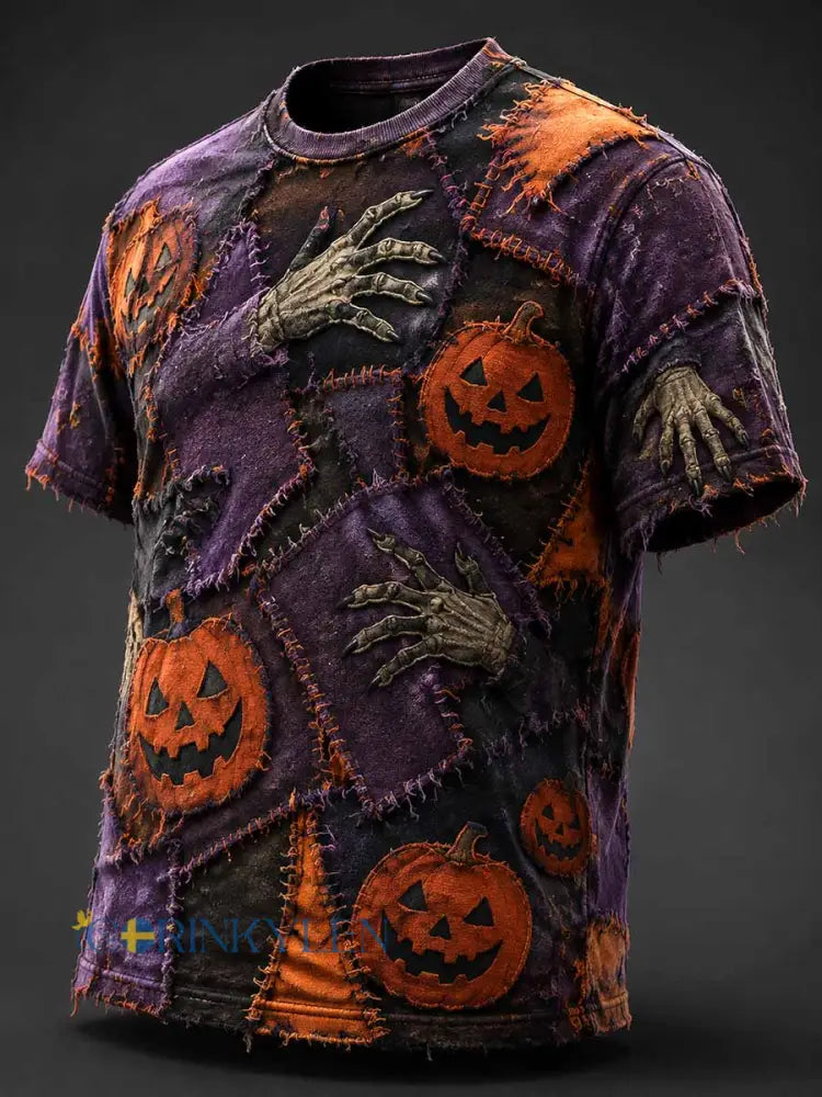 Herrtröja med retrohalloweenmönster och tryck - som bild / S