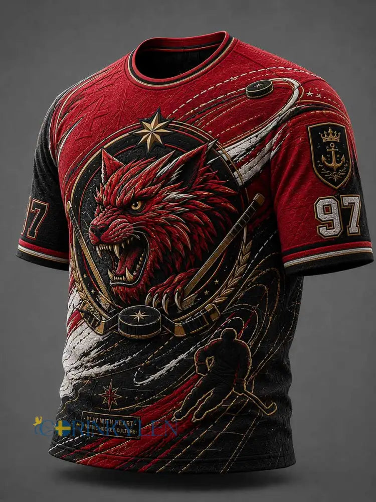 Herrtröja med retrotryck från 1897 – traditionellt hockeylag - som bild / S