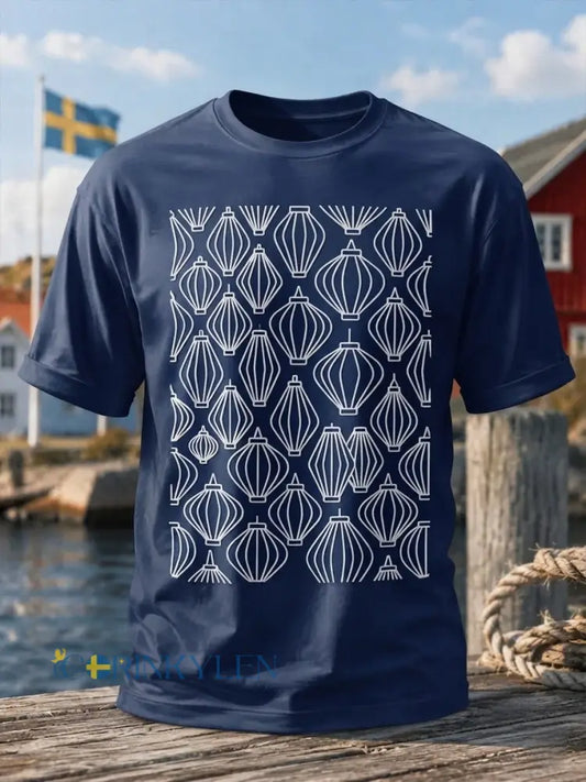 Herrtröja med retrotryck från den svenska hummerfestivalen kortärmad - blå / S