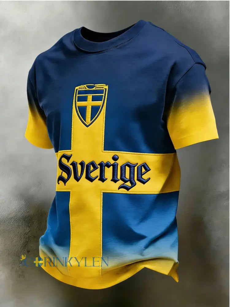 Herrtröja med svensk tryck - som bild / S