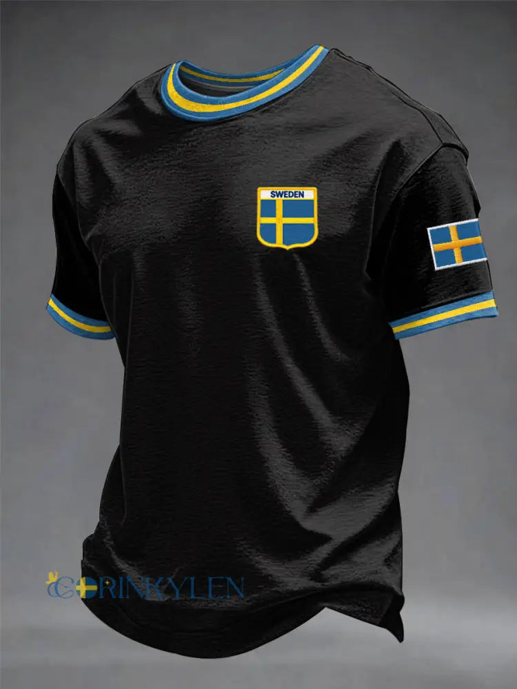 Herrtröja med svensk tryckning - svart / S