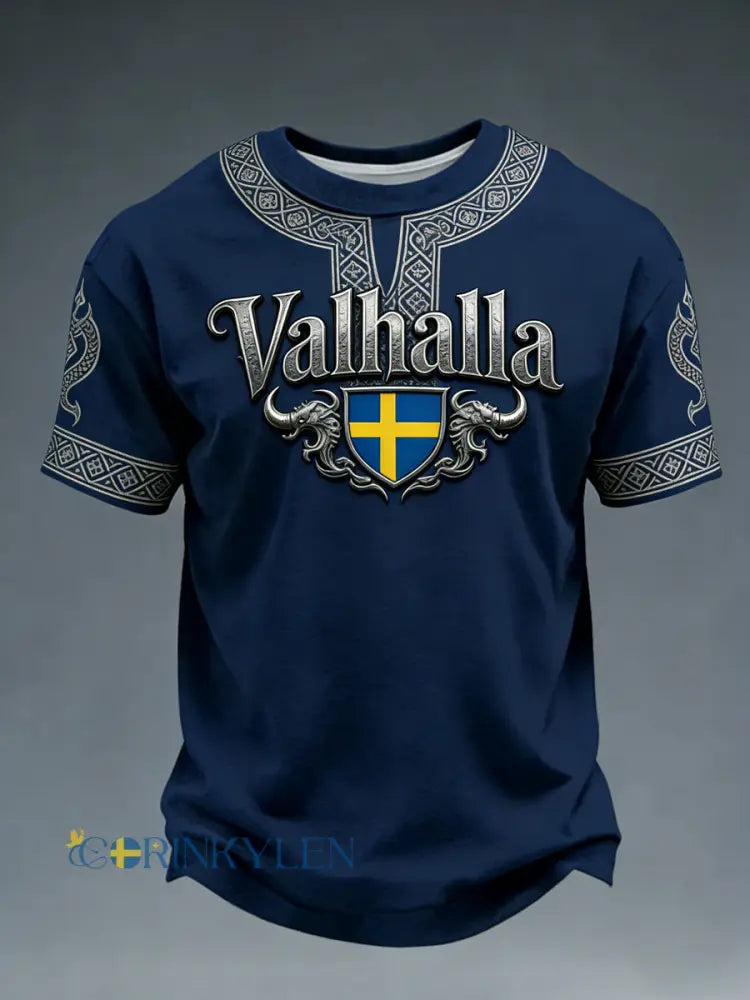 Herrtröja med svensk vikingamönster - som bild / S