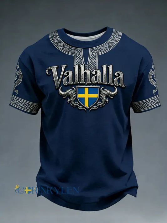 Herrtröja med svensk vikingamönster - som bild / S