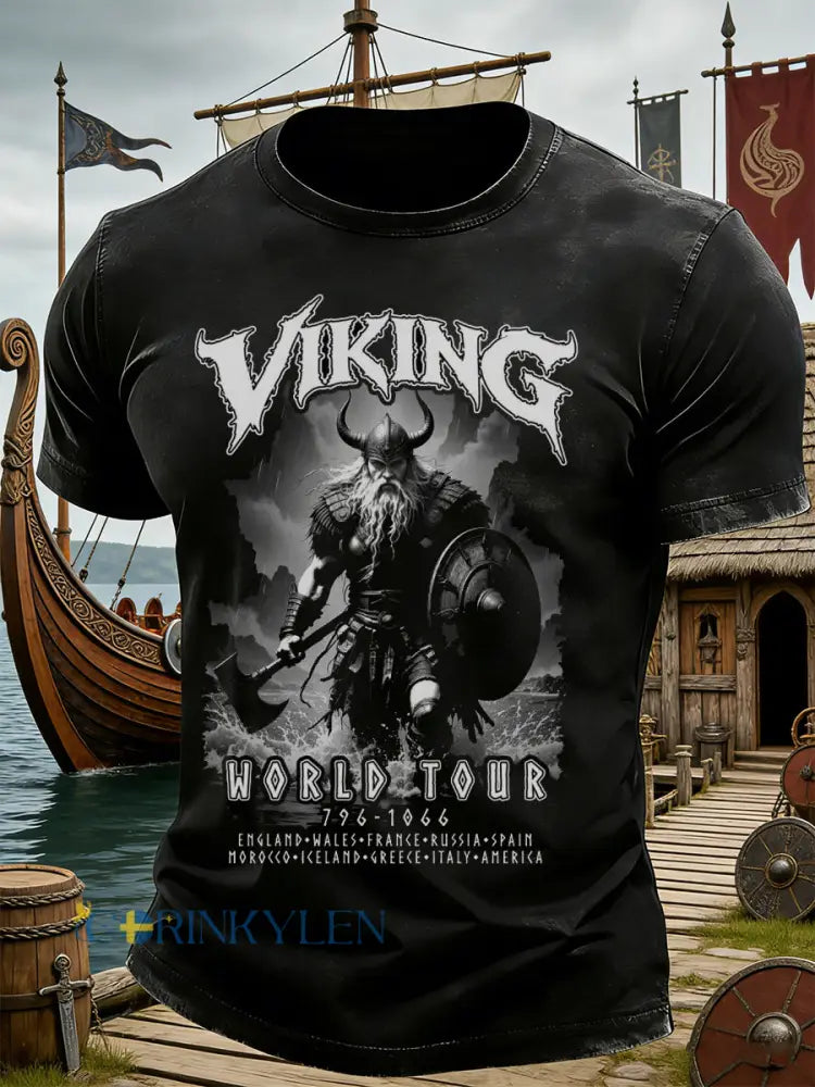 Herrtröja med svensk vikingatema och print - A / S