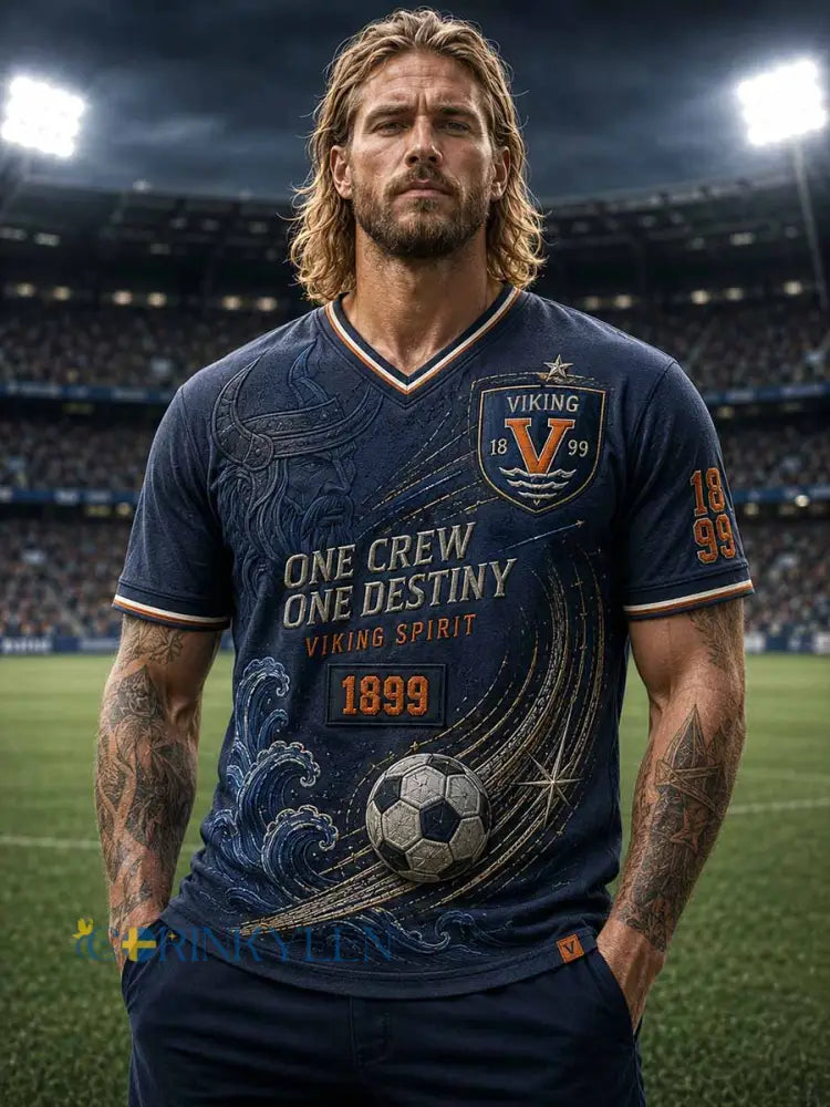 Herrtröja med traditionellt Viking FK-lagstryck - som bild / S