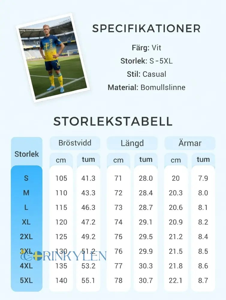 Herrtröja med tryck: Svensk fotbollslärd 2026