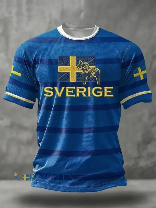 Herrtröja med tryck: Svensk fotbollslärd 2026 - blå / S