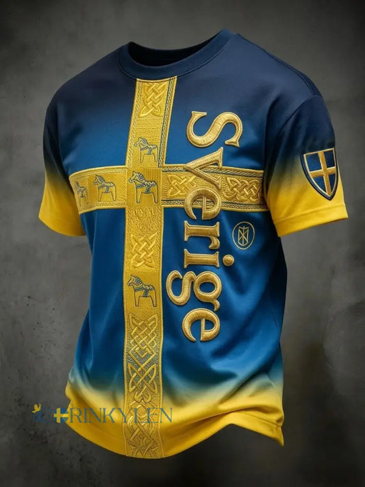 Herrtröja med tryck: Svensk fotbollslärd 2026 - blå / S