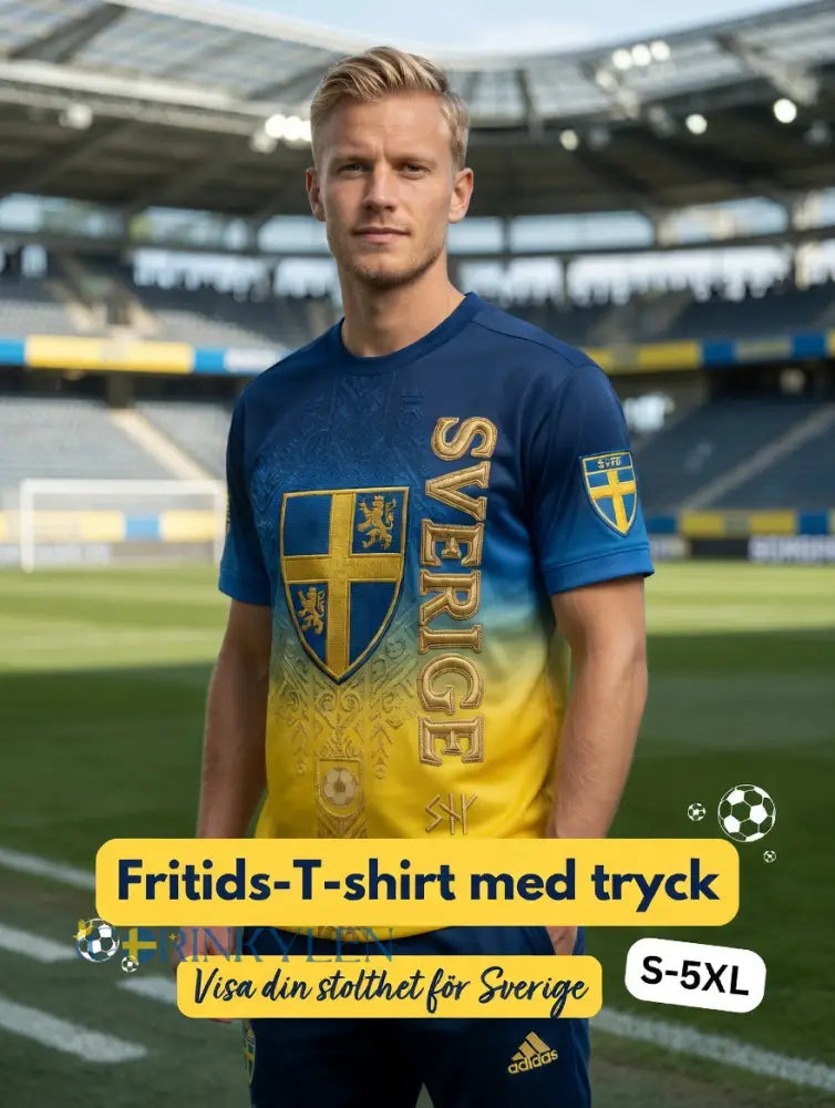 Herrtröja med tryck: Svensk fotbollslärd 2026 - blå / S