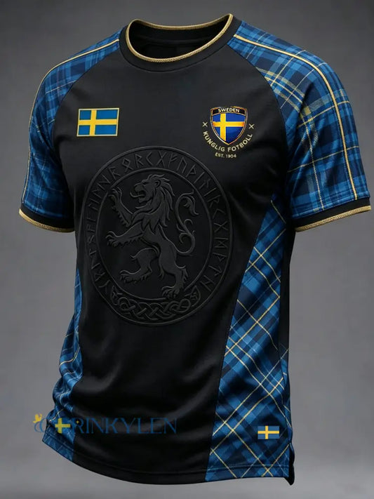Herrtröja med tryck: Svensk fotbollslärd 2026 - svart / S