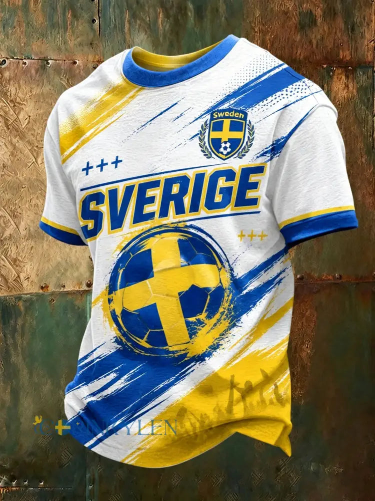 Herrtröja med tryckt fankonst till svensk fotbollsfirande - A / S
