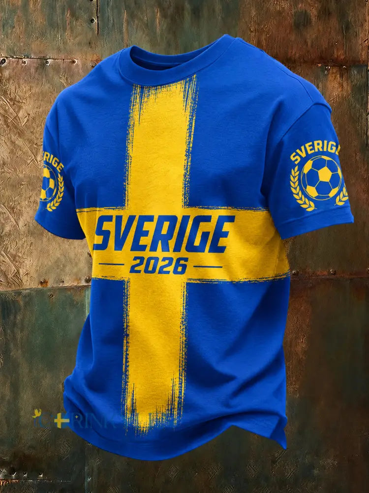 Herrtröja med tryckt fankonst till svensk fotbollsfirande - A / S