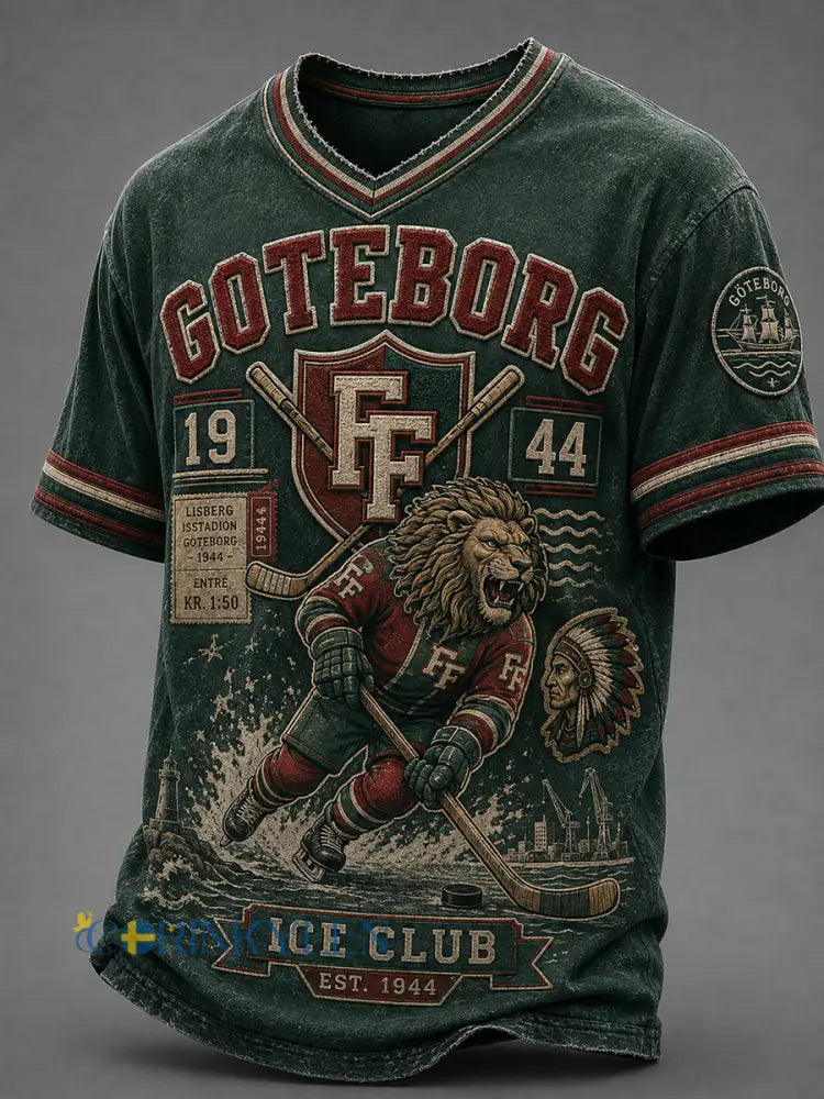Herrtröja med V-ringning i Göteborgs hockeytradition från 1944 - A / S