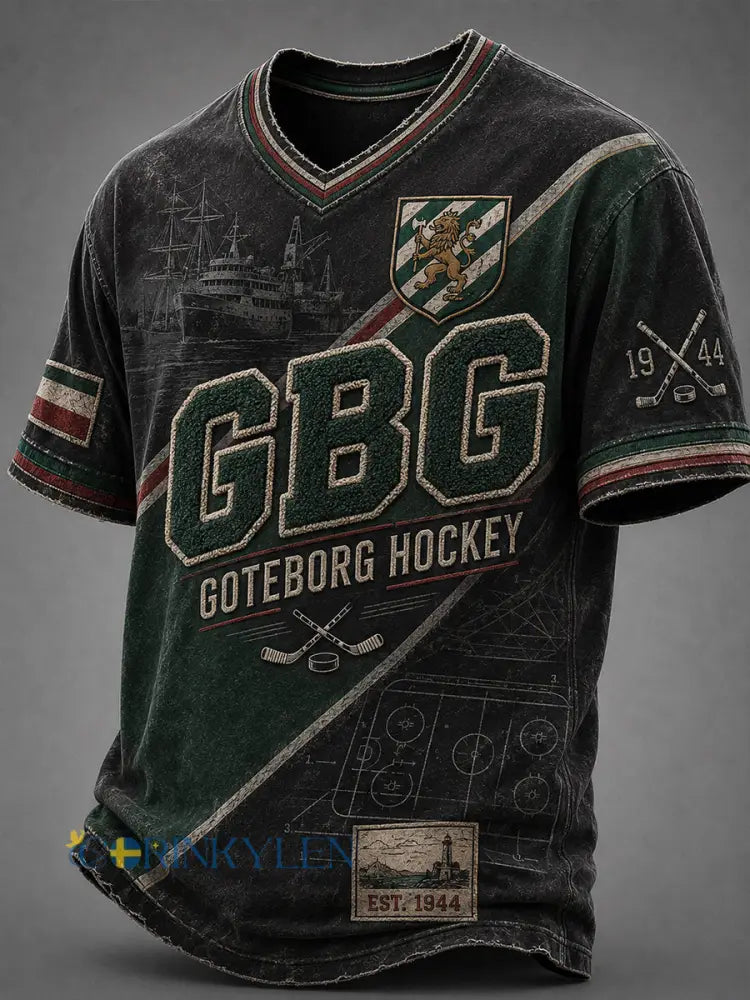 Herrtröja med V-ringning i Göteborgs hockeytradition från 1944 - A / S