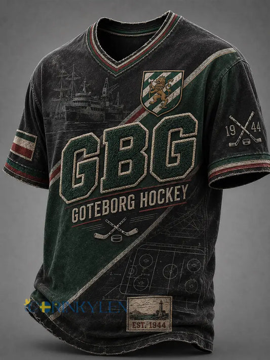 Herrtröja med V-ringning i Göteborgs hockeytradition från 1944 - A / S