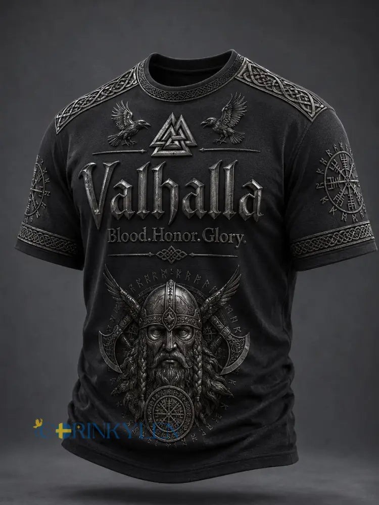 Herrtröja med Valhalla-print - som bild / S