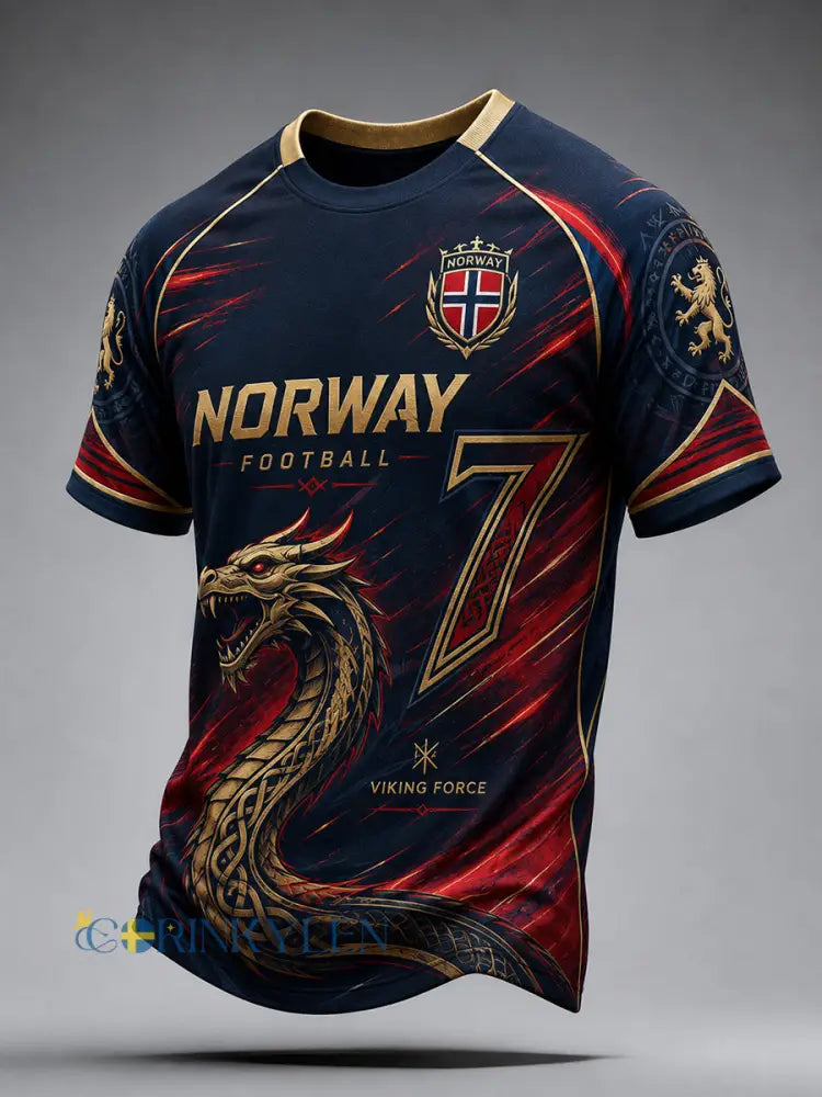 Herrtröja med vikingafotbollsmotiv raglanärmar och korta ärmar - A / S
