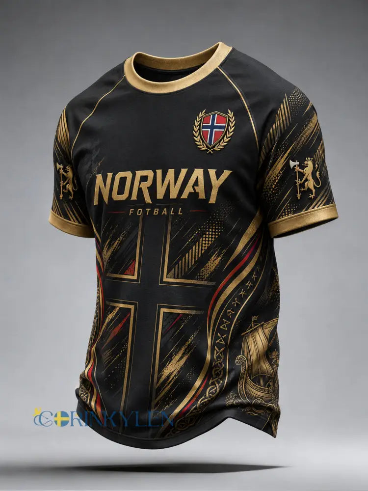 Herrtröja med vikingafotbollsmotiv raglanärmar och korta ärmar - A / S