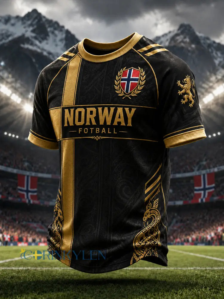 Herrtröja med vikingafotbollstryck och korta ärmarna - A / S