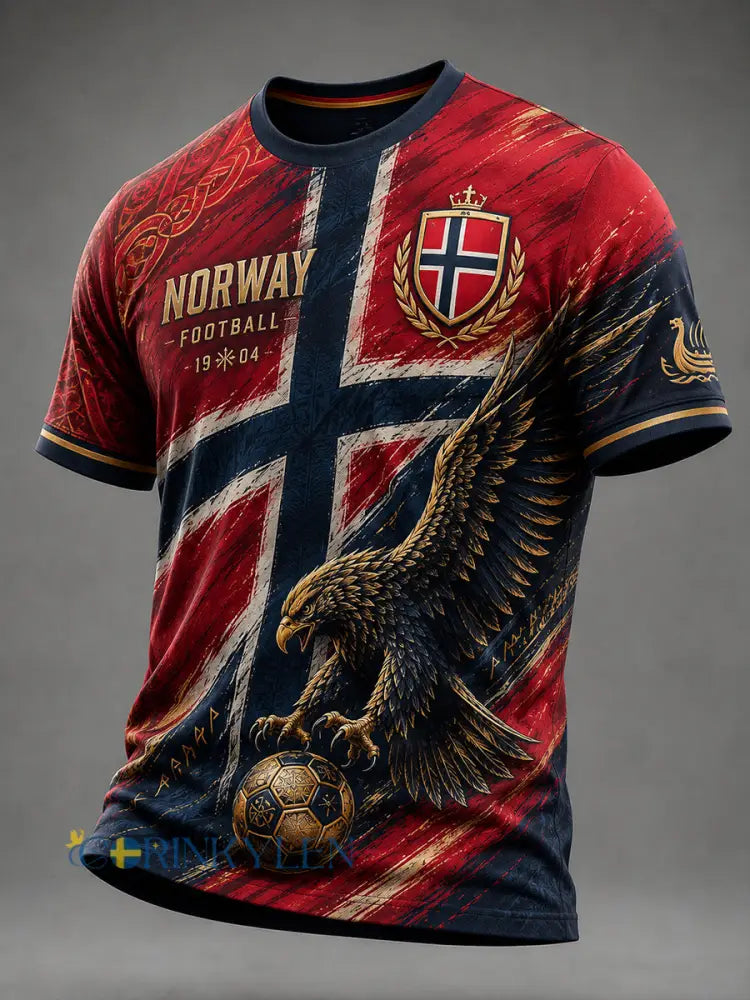 Herrtröja med vikingafotbollstryck och korta ärmarna - A / S