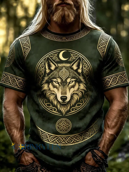 Herrtröja med vikingatema och tryck - A / S