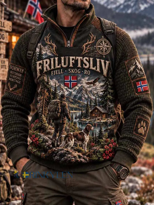 Herrtröja med vintagemönster för jaktperioden - som bild / S