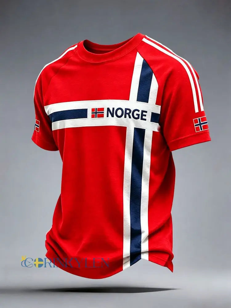 Herrtröja Norge - röd / S