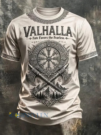 Herrvikingströja med tryck - kränkvitt / S