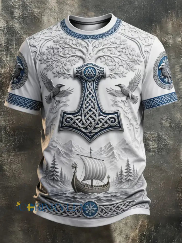 Herrvikingströja med tryck - som bild / S
