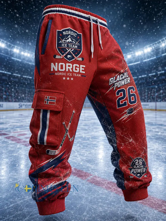 Idrottsbyxor med ishockeymotiv för män - A / S