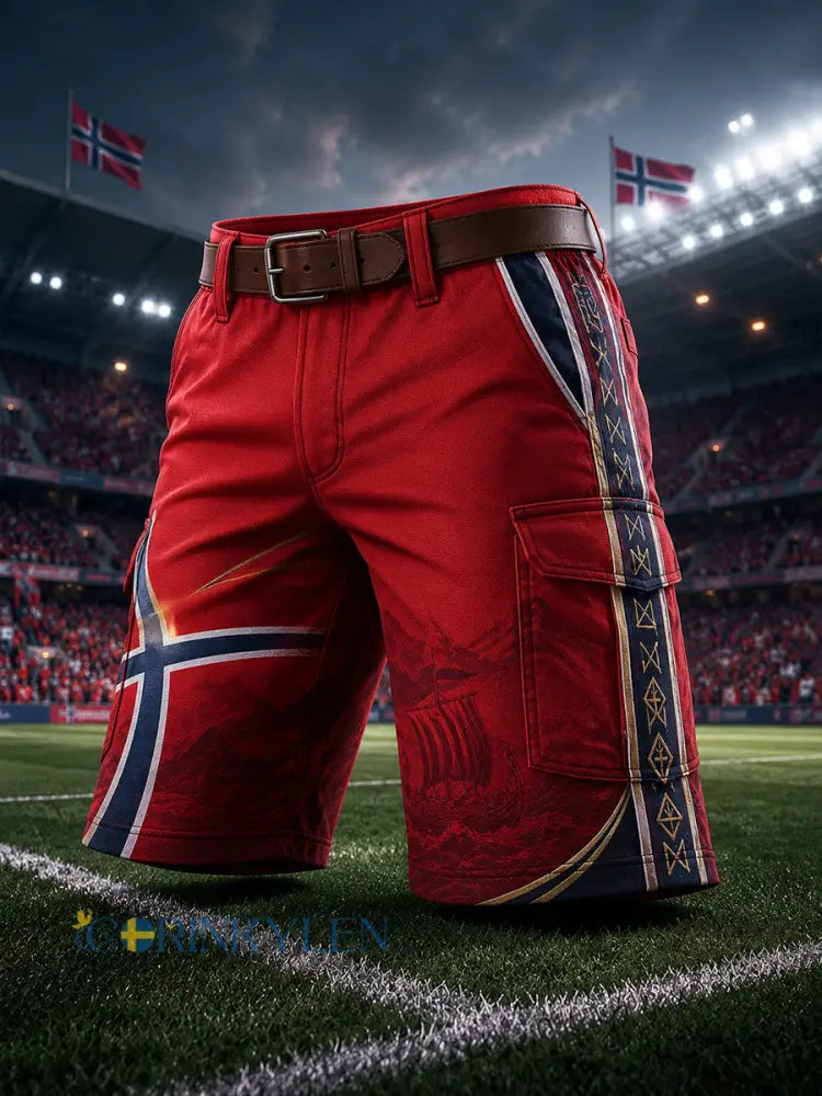 Korta lastbyxor med tryck på herrfotbollstema - A / S